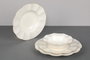 Hermia MLN24Y2694R520 Vajilla de Porcelana 24 Piezas Crema y Dorado Apta para Microondas
